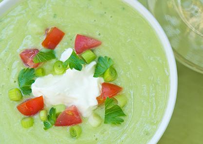 Chilled Cucumber Avocado Soup